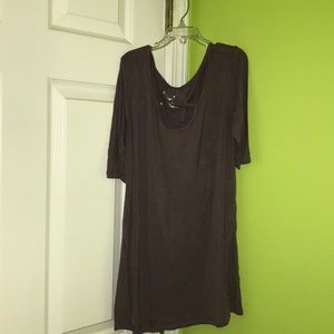 dark purple 3 quarter length sleeve shirt